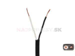 Kábel 2x1,5 mm2, plochý 6,5x3,9 mm pre spojky QS150 (Jaeger, SNAP-IN), metráž