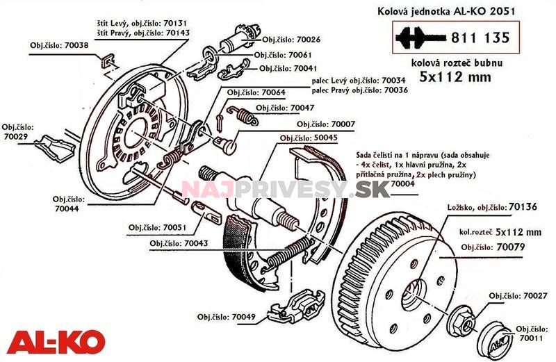Bubon brzdový AL-KO PLUS 2051 (čap 39 mm)